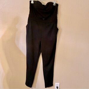 Windsor Jumpsuit Medium Black Sleeveless Strapless Keyhole at Chest Back Zip-Up